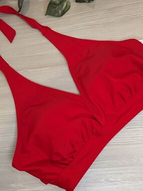 Classic Red Triangle Bikini Top - Women's Swim